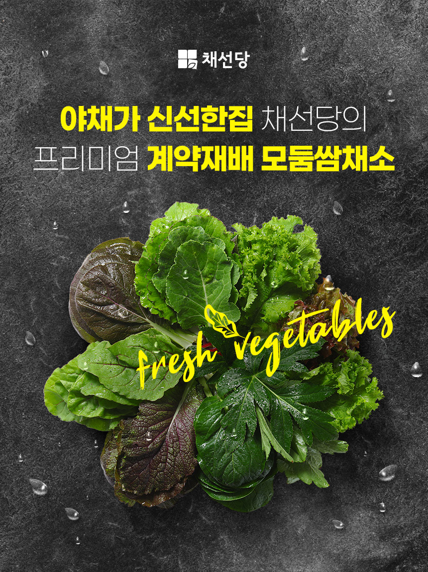 [신선][채선당]당일수확 신선 모둠쌈채소1kg - NS홈쇼핑